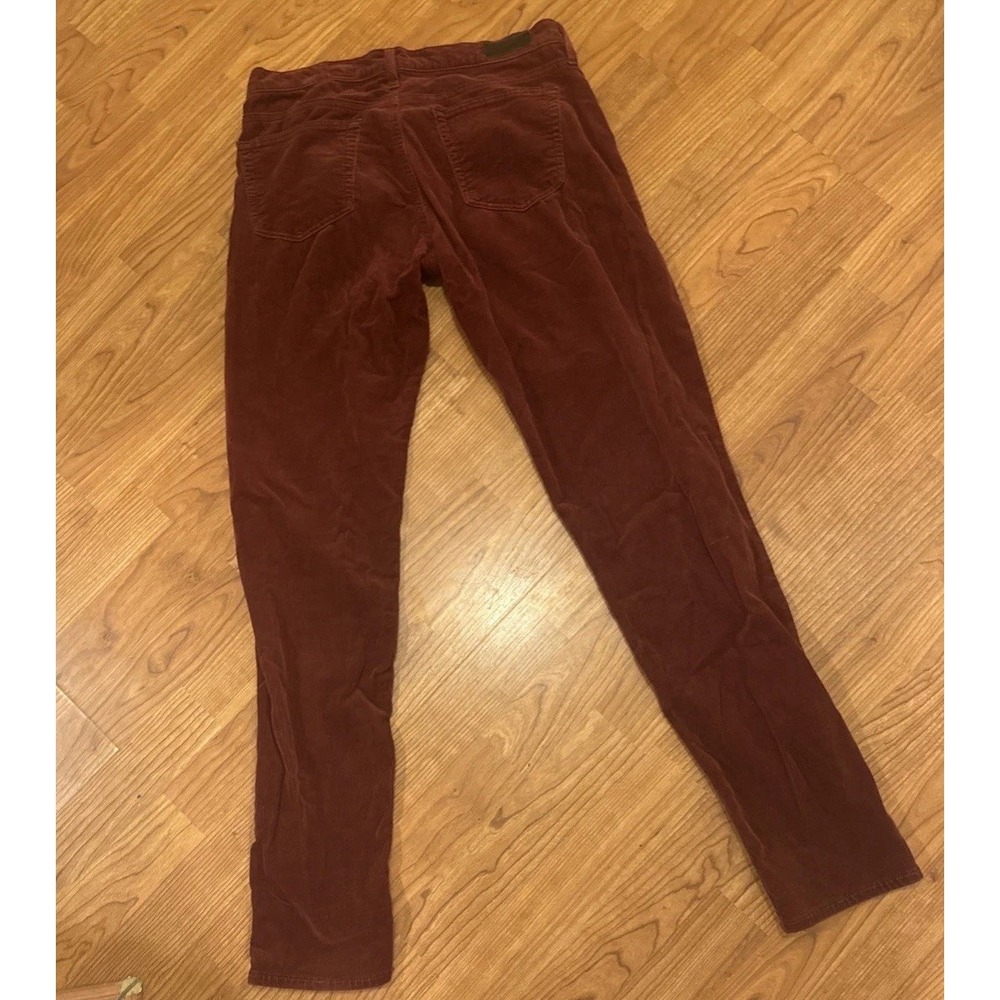 AG Adriano Goldschmied Stevie Corduroy Pants Women's 27R Slim Straight Burgundy - Picture 5 of 5